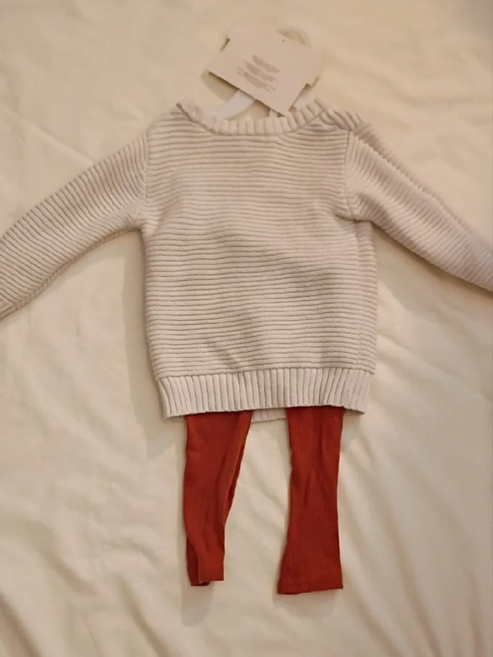 Disney Baby Cream Minnie Sweater with Rust Leggings Size 24M